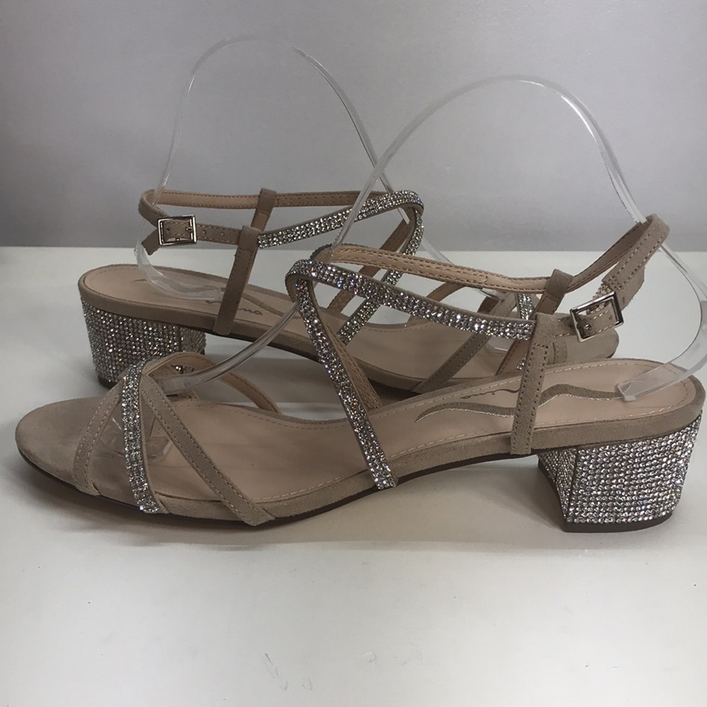 Nina Tan Faux Suede and Rhinestones Sandals Size 9.5 - Picture 3 of 7